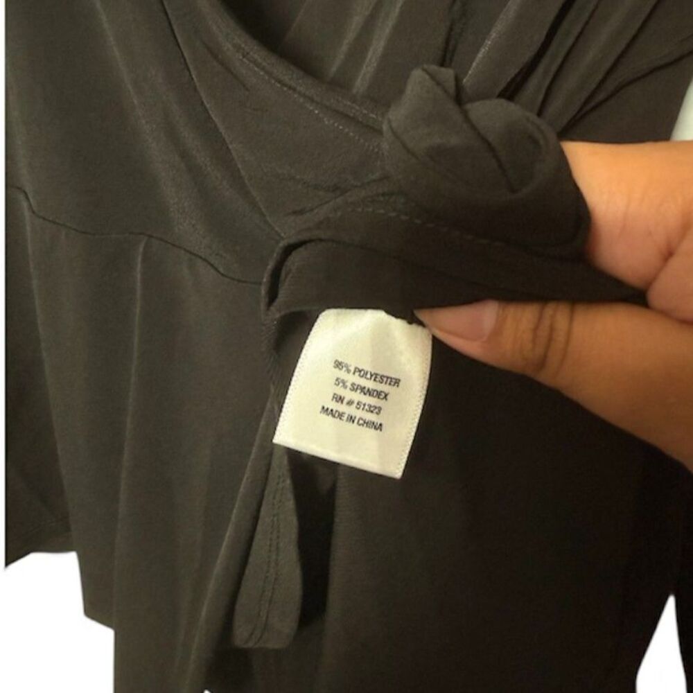 Sam and Jess, Black Long Sleeve Wrap Blouse, Size Small Petite (NWT) - Picture 5 of 5